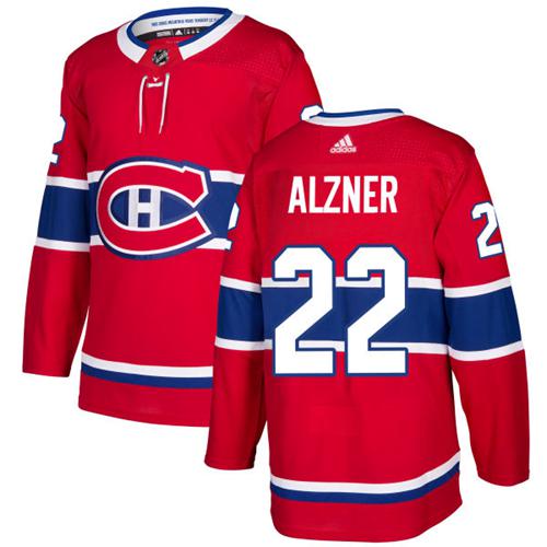 Adidas Men Montreal Canadiens #22 Karl Alzner Red Home Authentic Stitched NHL Jersey